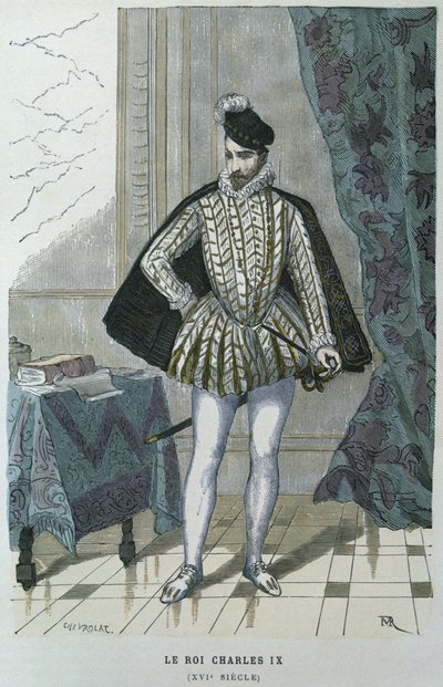 Re Carlo IX di Francia (1550-74), c.1565, inciso da Chevrolat da after Chevignard